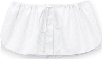 (Women) Alexander Wang FW24 Minimalist White Drawstring Casual Skirt for Women 1WC3244753100 (Women) Alexander Wang FW24 Minimalist White Drawstring Casual Skirt for Women 1WC3244753100