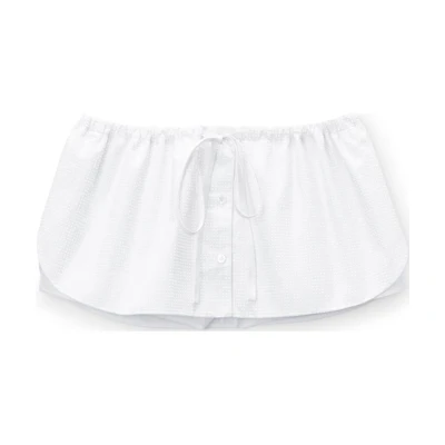 (Women) Alexander Wang FW24 Minimalist White Drawstring Casual Skirt for Women 1WC3244753100