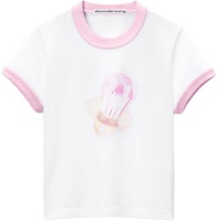 (Women) Alexander Wang FW24 Pattern Print Crewneck Short Sleeve T-Shirt Women White/Pink 1CC3241917972 (Women) Alexander Wang FW24 Pattern Print Crewneck Short Sleeve T-Shirt Women White/Pink 1CC3241917972