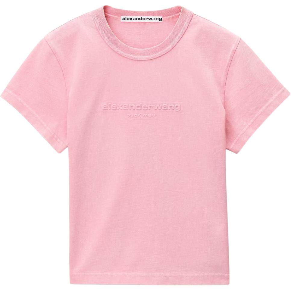 Order (W) Kausi Dingin Alexander Wang 2024 Kaos Lengan Pendek Logo Pink Wanita. 1CC1241876952B