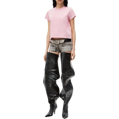 (W) Kausi Dingin Alexander Wang 2024 Kaos Lengan Pendek Logo Pink Wanita. 1CC1241876952B Lookbook (W) Kausi Dingin Alexander Wang 2024 Kaos Lengan Pendek Logo Pink Wanita. 1CC1241876952B