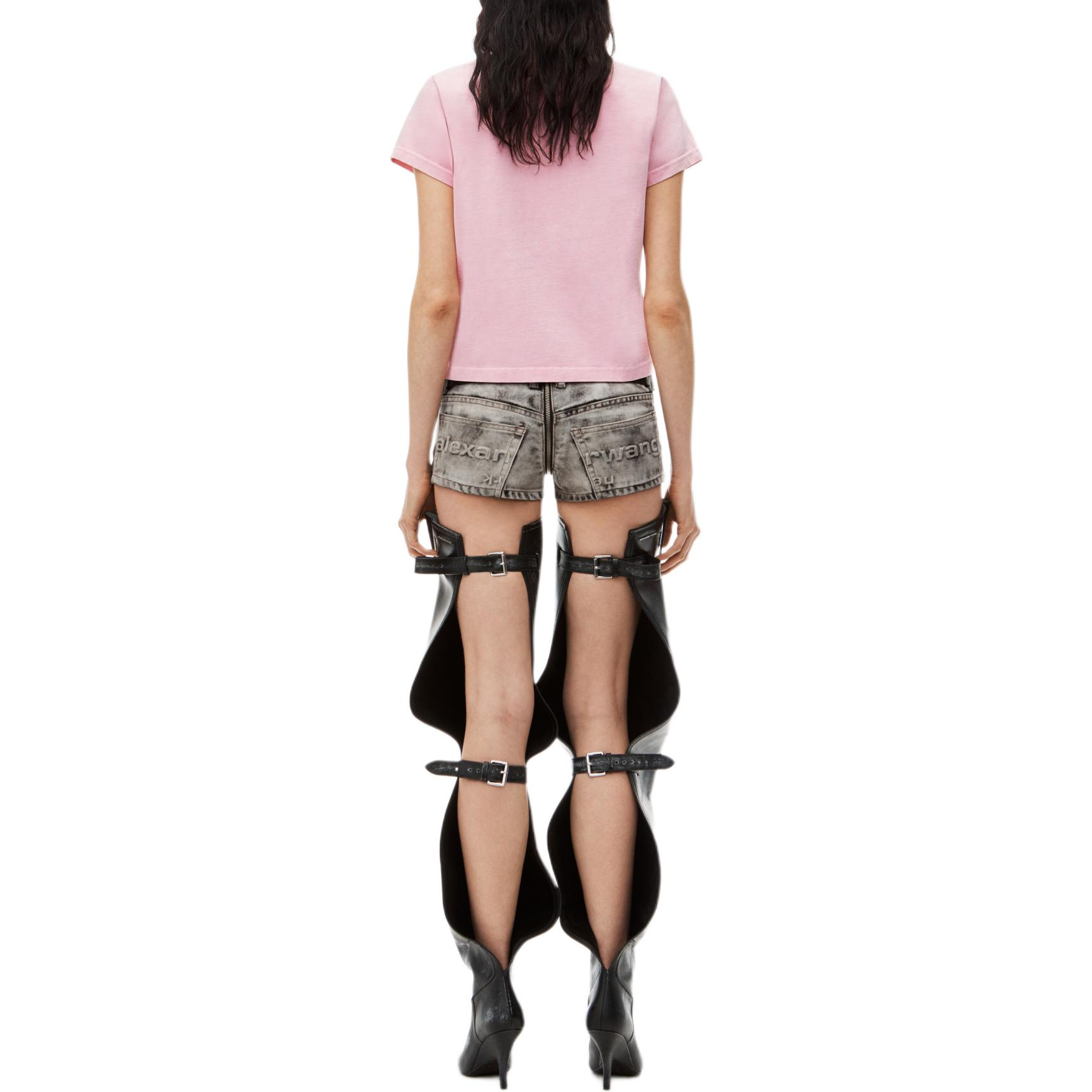 Shop (W) Kausi Dingin Alexander Wang 2024 Kaos Lengan Pendek Logo Pink Wanita. 1CC1241876952B