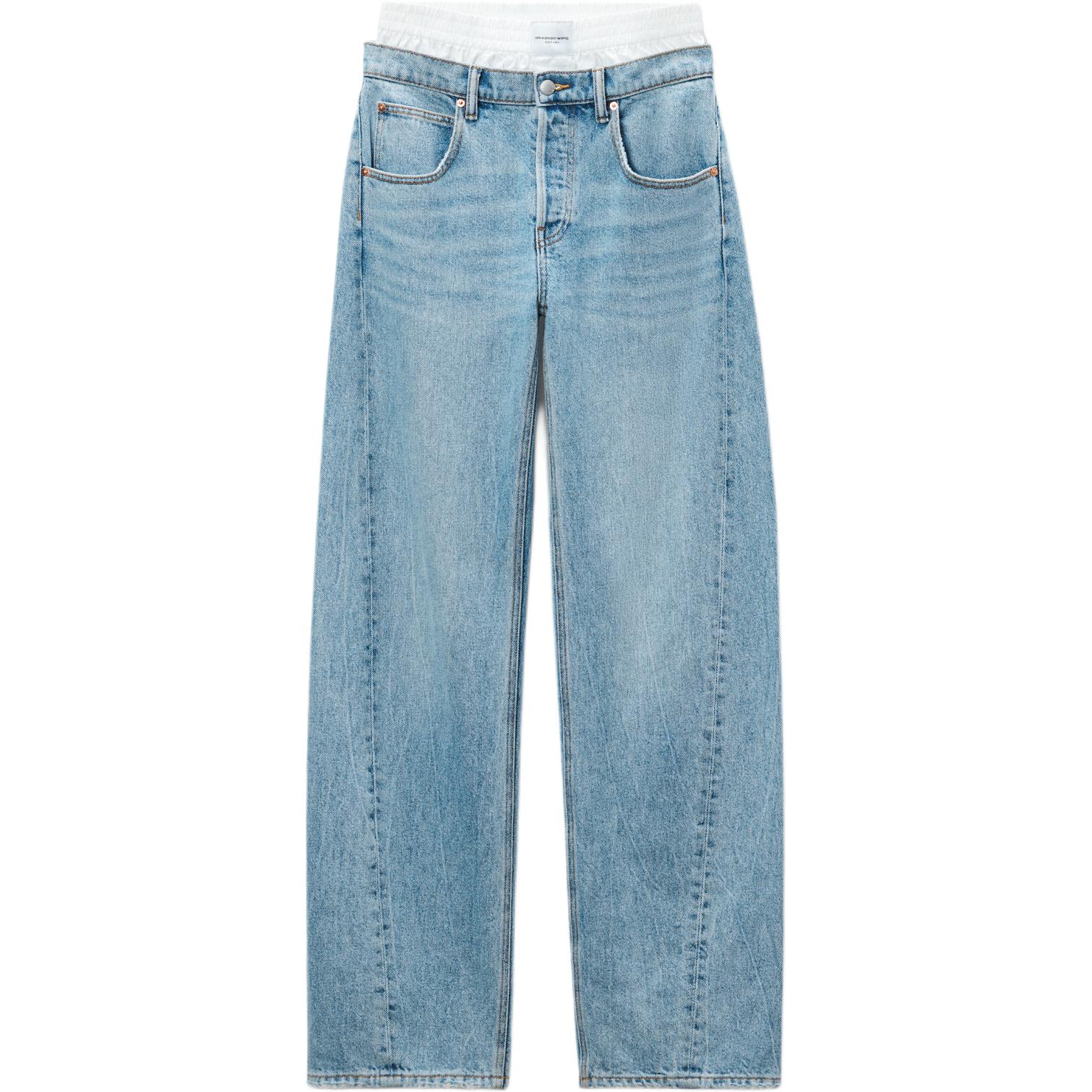 (Women) Alexander Wang FW24 Relaxed Fit Comfortable Indigo Denim Jeans for Women. 4DC3244402471A