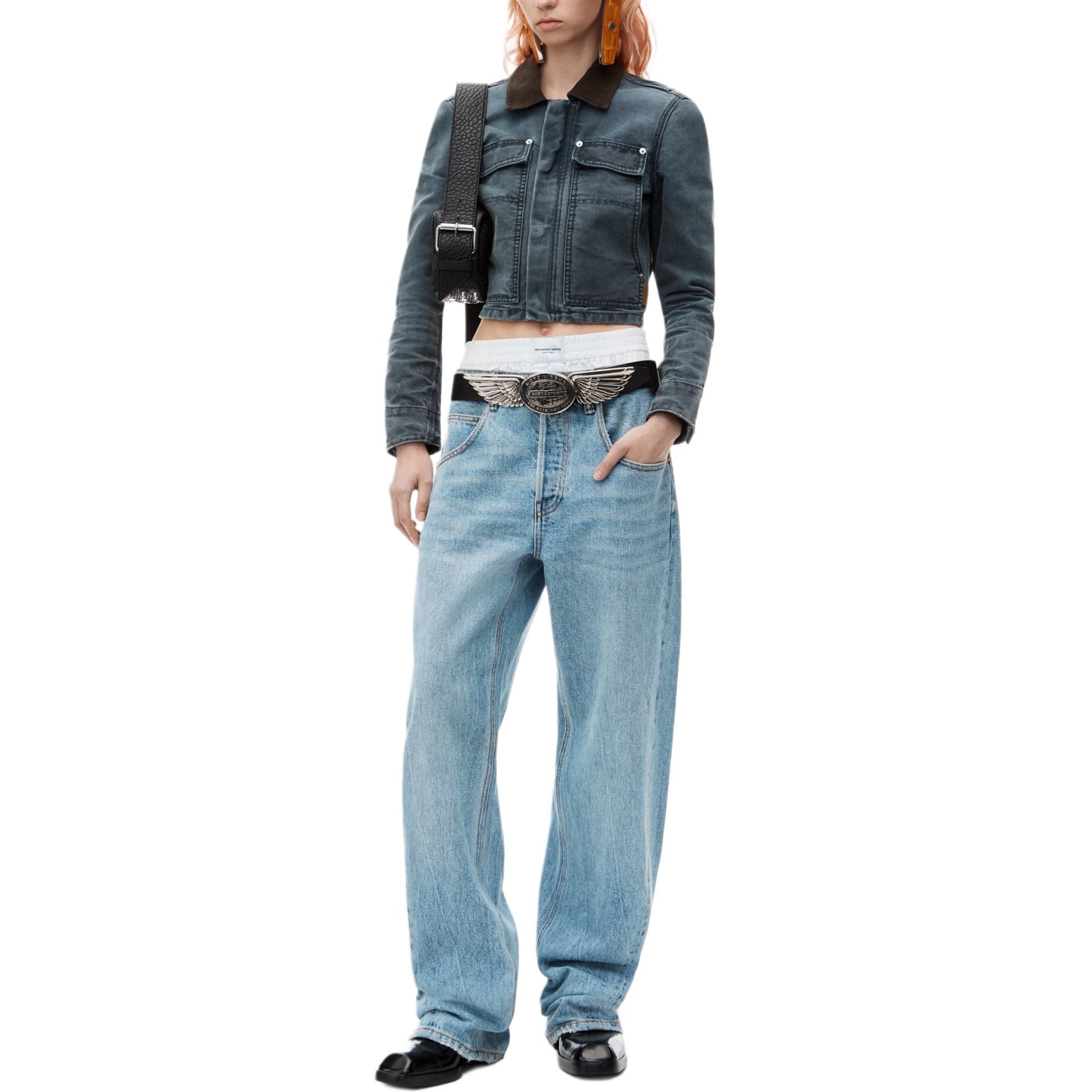 Lookbook (Women) Alexander Wang FW24 Relaxed Fit Comfortable Indigo Denim Jeans for Women. 4DC3244402471A