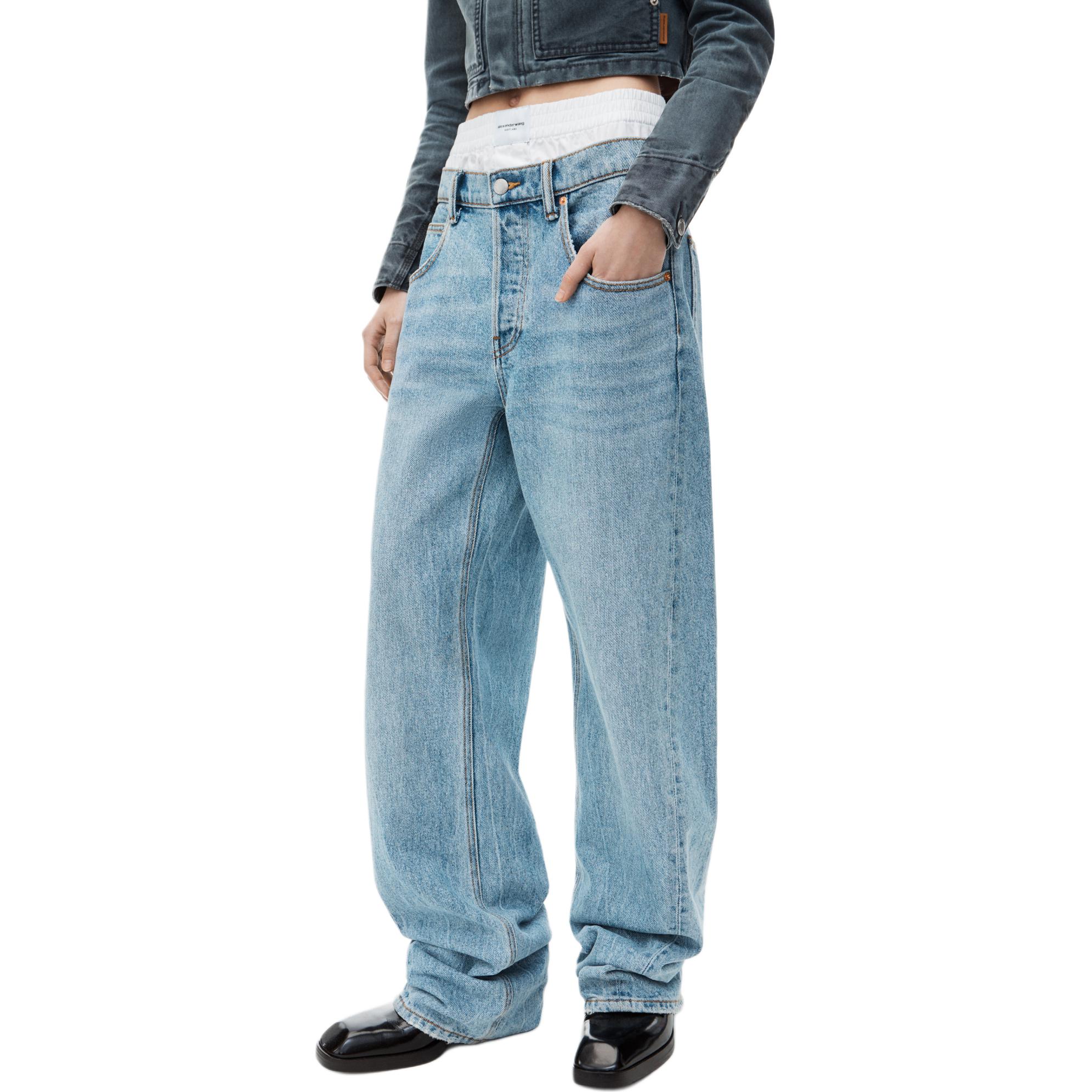 Purchase (Women) Alexander Wang FW24 Relaxed Fit Comfortable Indigo Denim Jeans for Women. 4DC3244402471A