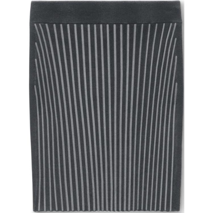 (Women) Alexander Wang FW24 Ribbed Knit Mini Stripe Casual Skirt Women Gray 4KC3245024010