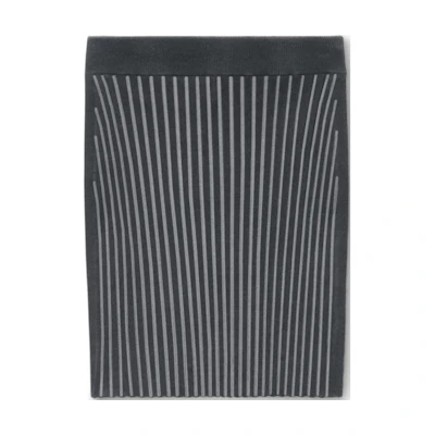 (Women) Alexander Wang FW24 Ribbed Knit Mini Stripe Casual Skirt Women Gray 4KC3245024010