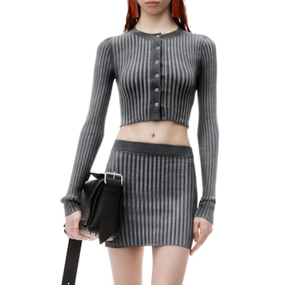 (W) アレキサンダー ワン FW24 リブニット ミニストライプ カジュアルスカート グレー レディース 4KC3245024010 Shop (W) アレキサンダー ワン FW24 リブニット ミニストライプ カジュアルスカート グレー レディース 4KC3245024010