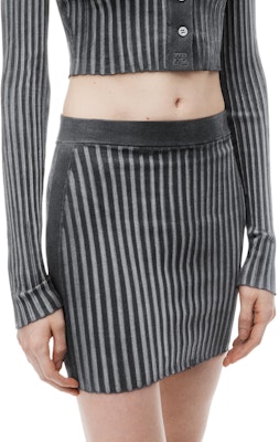 (W) アレキサンダー ワン FW24 リブニット ミニストライプ カジュアルスカート グレー レディース 4KC3245024010 Sizing (W) アレキサンダー ワン FW24 リブニット ミニストライプ カジュアルスカート グレー レディース 4KC3245024010