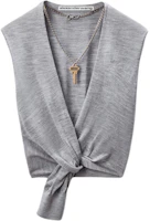 (Women) Alexander Wang FW25 V-Neck Tie Waist Tank Top with Key Accent 1KC3251003030 (Women) Alexander Wang FW25 V-Neck Tie Waist Tank Top with Key Accent 1KC3251003030