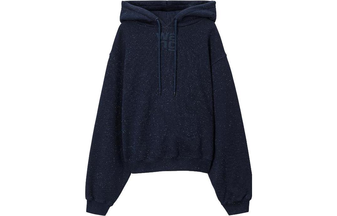 Order (Women) Alexander Wang Glitter Series Sequin Fleece Hoodie Navy Blue - . 4CC3232072-065