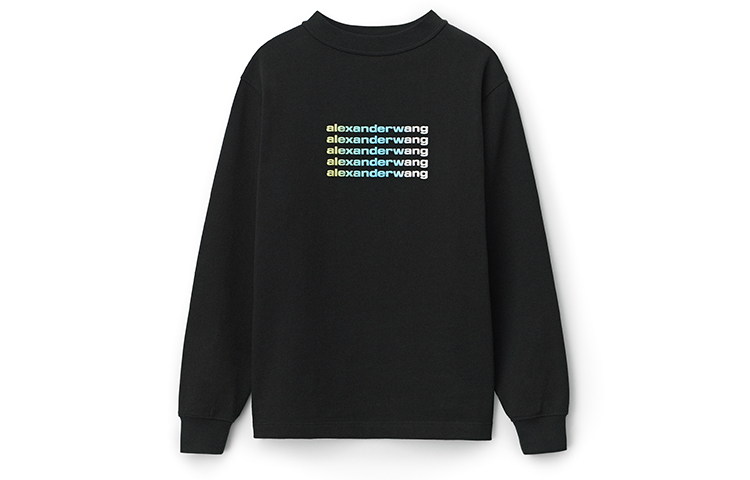 (Women) Alexander Wang Gradient Logo Crewneck Sweatshirt Black UCC1211018-001