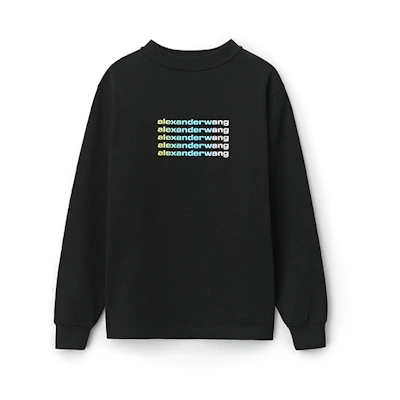 (Women) Alexander Wang Gradient Logo Crewneck Sweatshirt Black UCC1211018-001