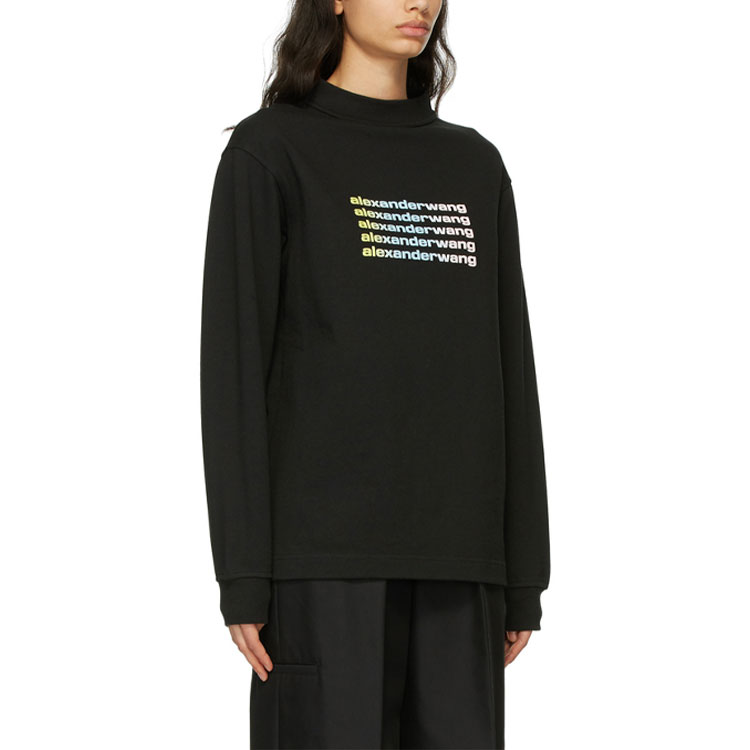Shop (W) Alexander Wang 漸變標誌黑色圓領衛衣 UCC1211018-001