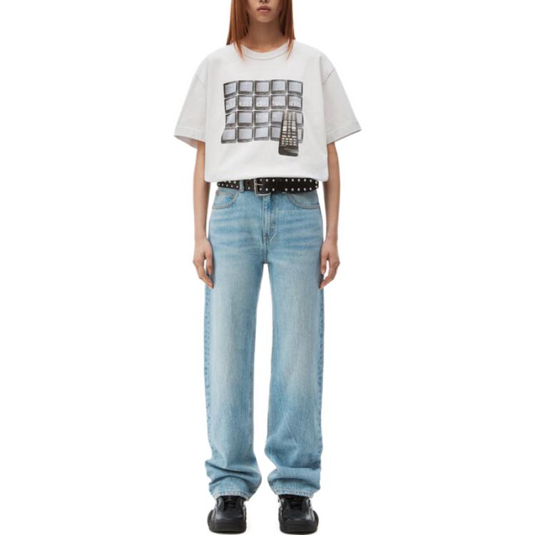 Lookbook (Women) Alexander Wang Graphic Print Oversized T-Shirt  Grey UCC4231641-083