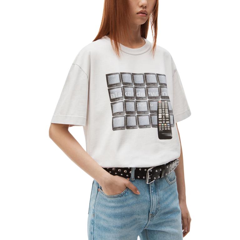 Details for (Women) Alexander Wang Graphic Print Oversized T-Shirt  Grey UCC4231641-083