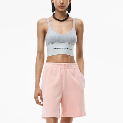 (W) 알렉산더 왕 그레이 스트레치 코튼 로고 스포츠 브라 SS20 1C198020-GREY Details for (W) 알렉산더 왕 그레이 스트레치 코튼 로고 스포츠 브라 SS20 1C198020-GREY