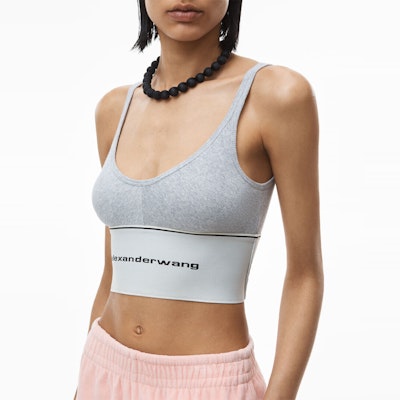 (W) 알렉산더 왕 그레이 스트레치 코튼 로고 스포츠 브라 SS20 1C198020-GREY Sizing (W) 알렉산더 왕 그레이 스트레치 코튼 로고 스포츠 브라 SS20 1C198020-GREY