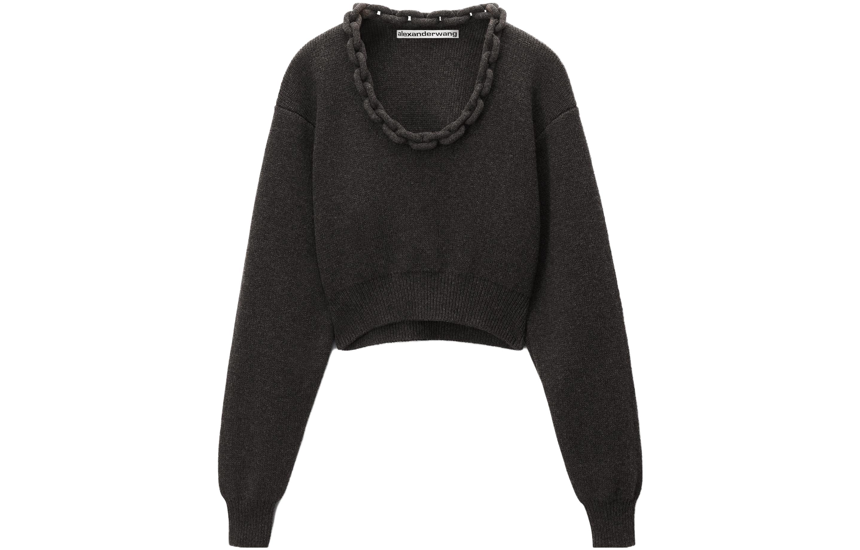 (Women) Alexander Wang Grey Chain Detail Long Sleeve Sweater Women 1KC4231042-063