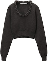 (Women) Alexander Wang Grey Chain Detail Long Sleeve Sweater Women 1KC4231042-063 (Women) Alexander Wang Grey Chain Detail Long Sleeve Sweater Women 1KC4231042-063