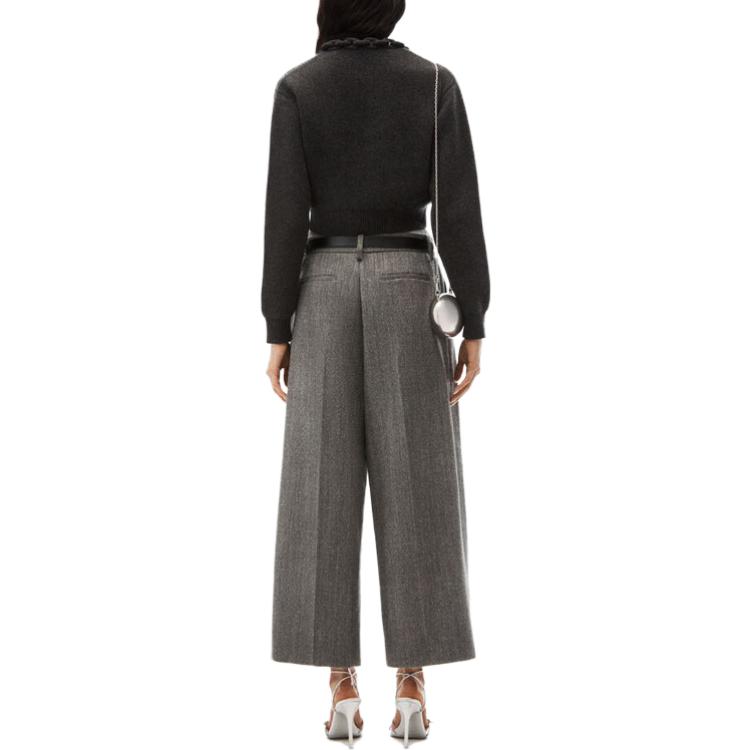 Shop (W) Alexander Wang Sweater Wanita Lengan Panjang Abu-Abu dengan Detail Rantai 1KC4231042-063