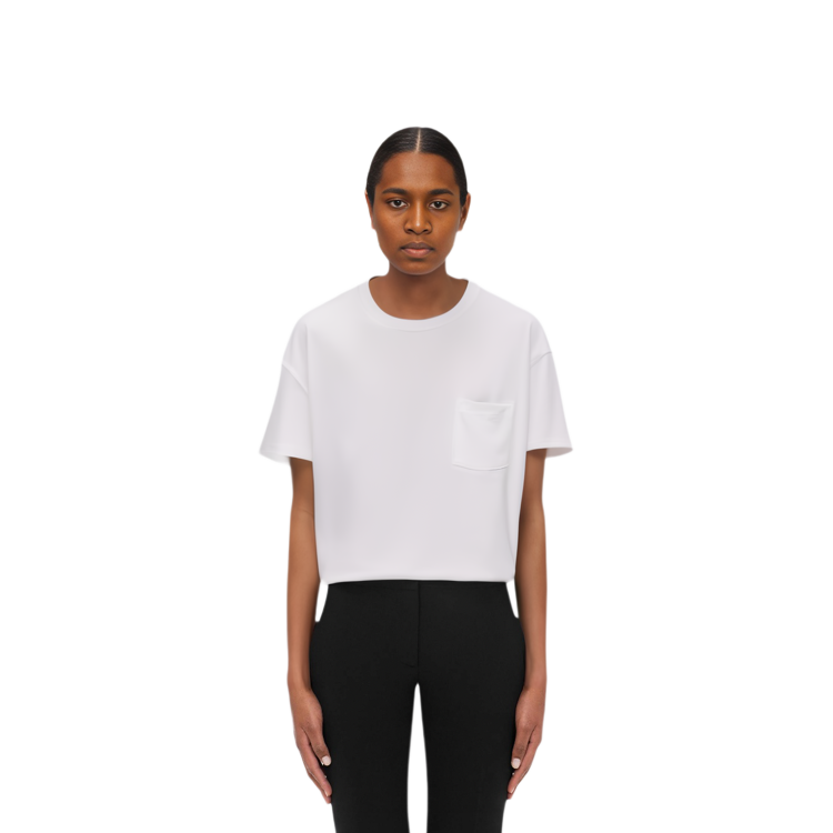 Details for (W) 亚历山大王高捻棉短袖口袋圆领T恤 1W491144X1-100