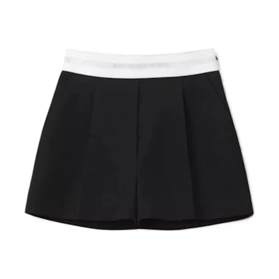 (Women) Alexander Wang High-Waist Pleated Relaxed Fit Shorts for Women 1WC3234080-100