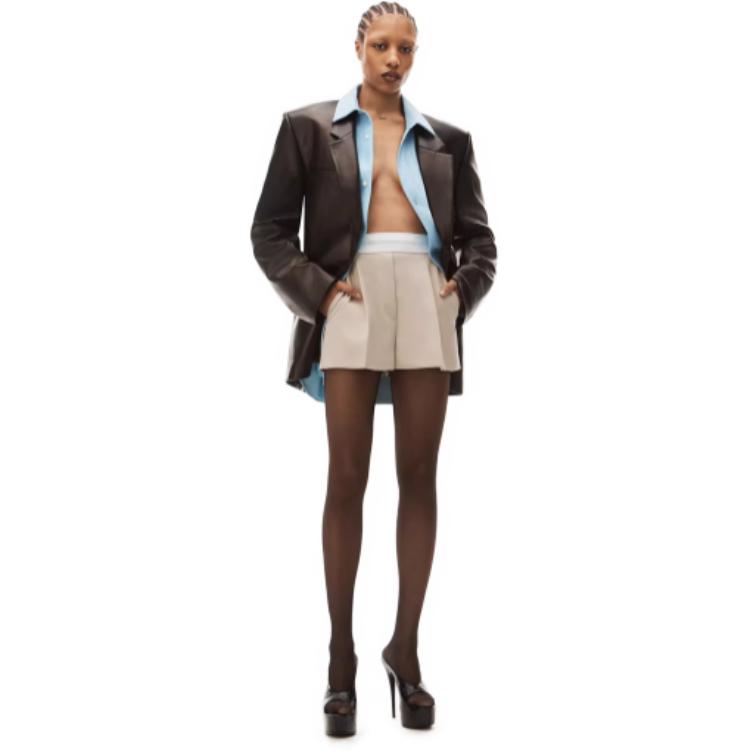 (Women) Alexander Wang High-Waist Pleated Relaxed Fit Shorts for Women 1WC3234080-100 圖 7