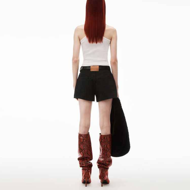 (Women) Alexander Wang High-Waisted Black Denim Shorts with Zipper 4DC4234181-011 圖 4
