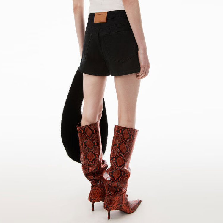 (Women) Alexander Wang High-Waisted Black Denim Shorts with Zipper 4DC4234181-011 圖 5