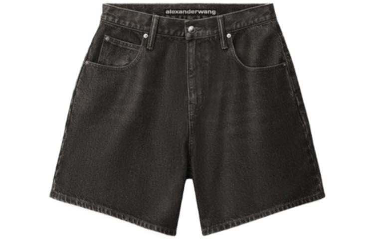 (Women) Alexander Wang High-Waisted Distressed Denim Shorts Women - Faded Gray 4DC2234568-015