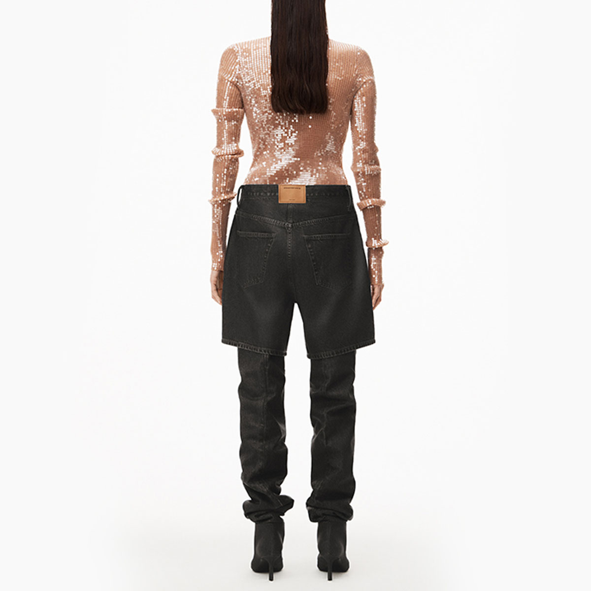 (Women) Alexander Wang High-Waisted Distressed Denim Shorts Women - Faded Gray 4DC2234568-015 圖 4