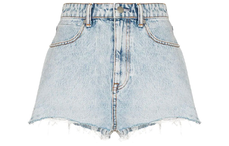 Order (Women) Alexander Wang High-Waisted Frayed Denim Shorts Women Blue 4DC4214014-270