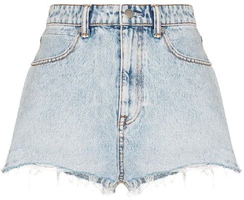 (Women) Alexander Wang High-Waisted Frayed Denim Shorts Women Blue 4DC4214014-270 Order (Women) Alexander Wang High-Waisted Frayed Denim Shorts Women Blue 4DC4214014-270