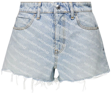 (Women) Alexander Wang High-Waisted Logo Denim Shorts - Blue 4DC2204781 Order (Women) Alexander Wang High-Waisted Logo Denim Shorts - Blue 4DC2204781