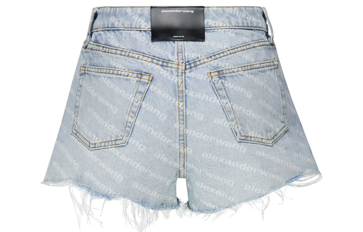 Lookbook (Women) Alexander Wang High-Waisted Logo Denim Shorts - Blue 4DC2204781