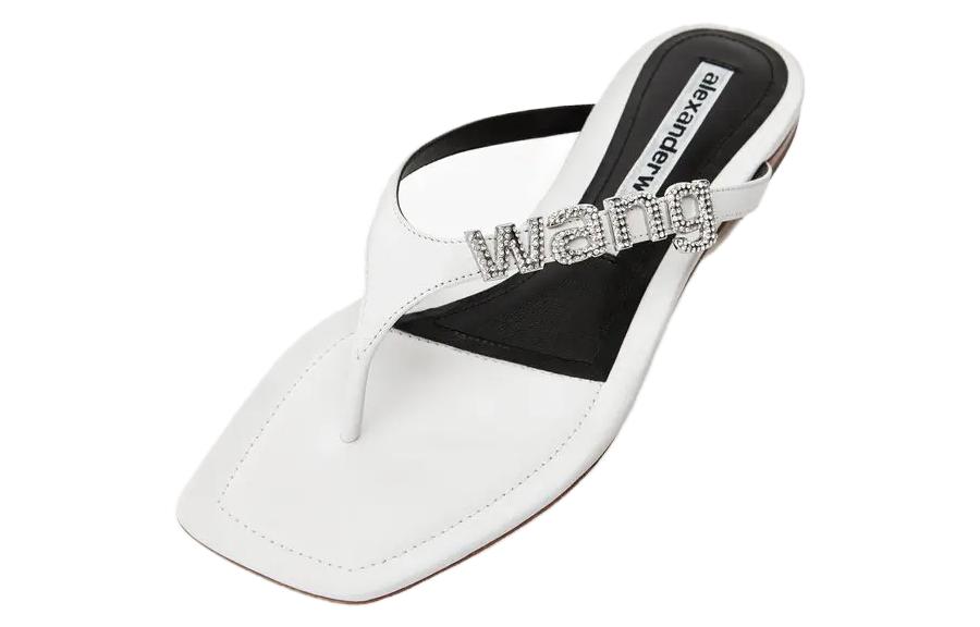 (W) Alexander Wang Ivy 'White Leather Thong Sandals'