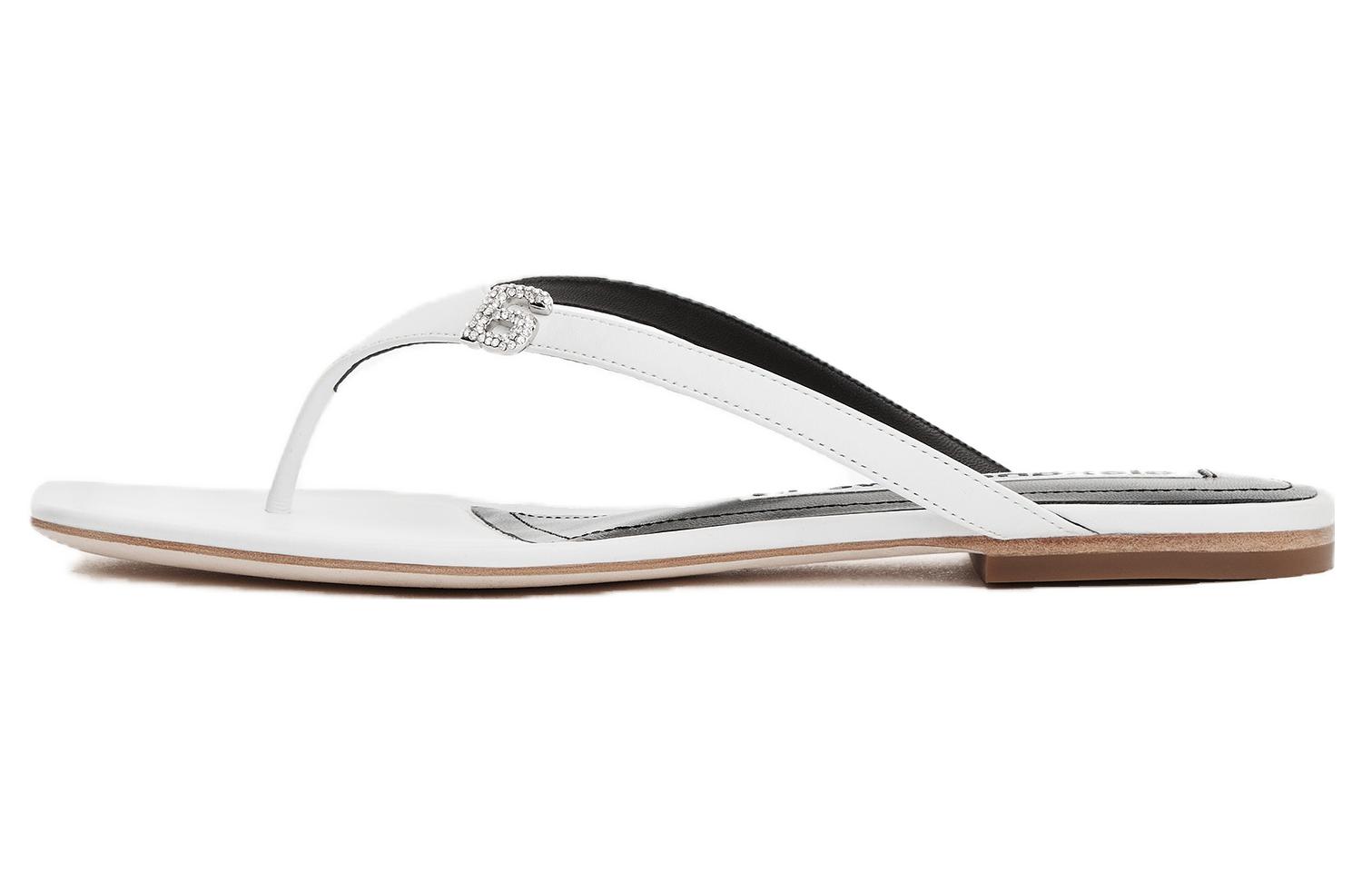 (W) Alexander Wang Ivy Leather Thong 'Fashion Sandal White'