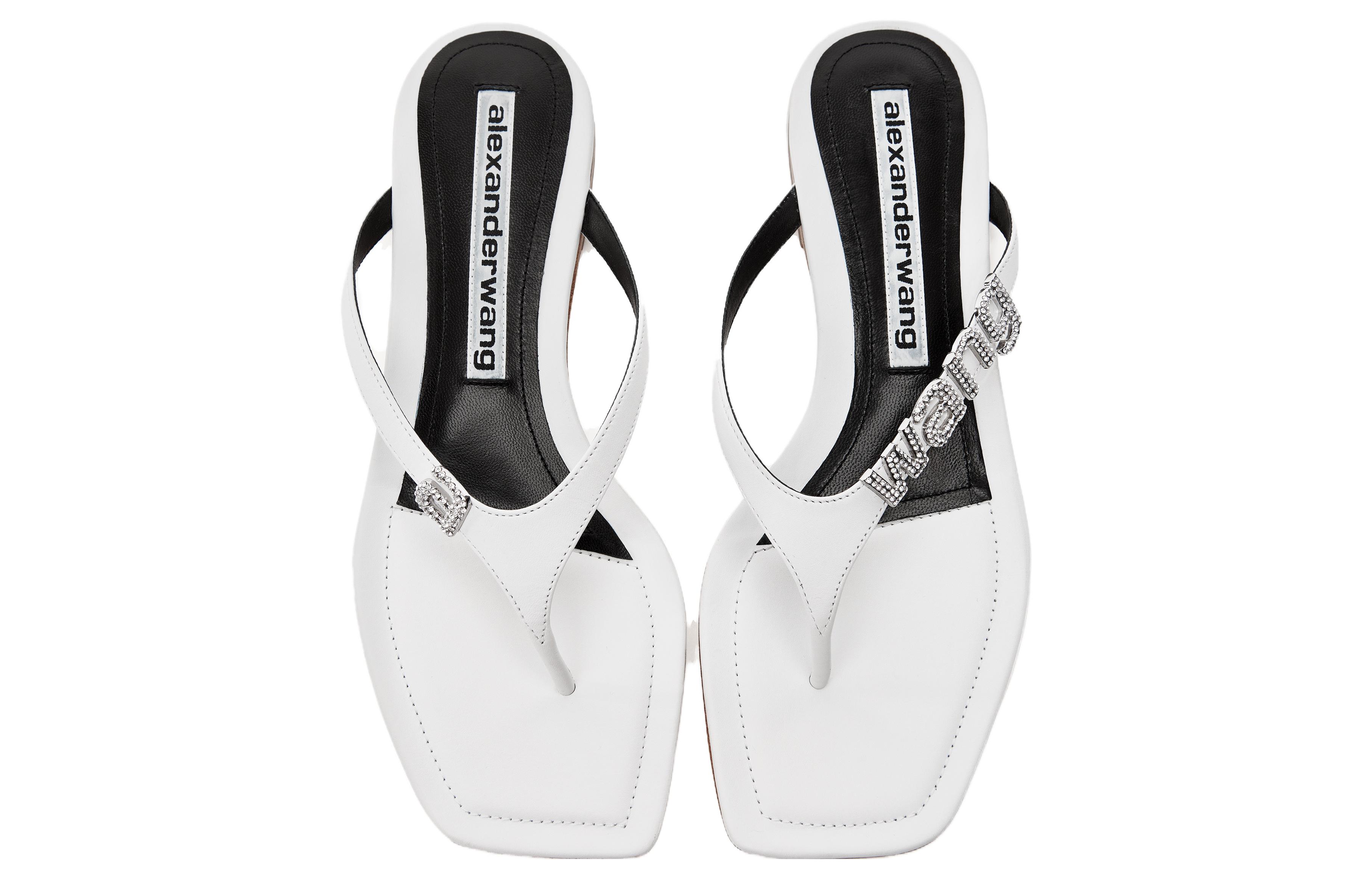 (W) Alexander Wang Ivy Leather Thong 'Fashion Sandal White' 圖 4