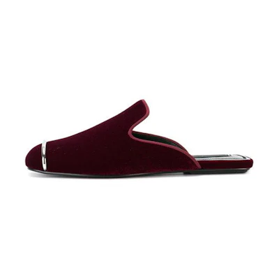 (W) Alexander Wang Jaelle 'Embellished Red Velvet Mule'