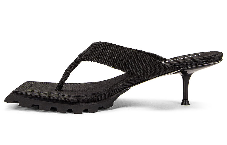 (W) Alexander Wang Jessie 'Black Open-Toe Stiletto Mules'