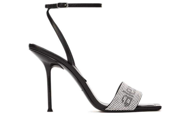 (W) Alexander Wang Julie 'Crystal Logo Black Sandal' 圖 2