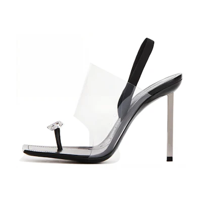 (W) Alexander Wang Kaia High Heel Shoes 'Crystal Logo Black'