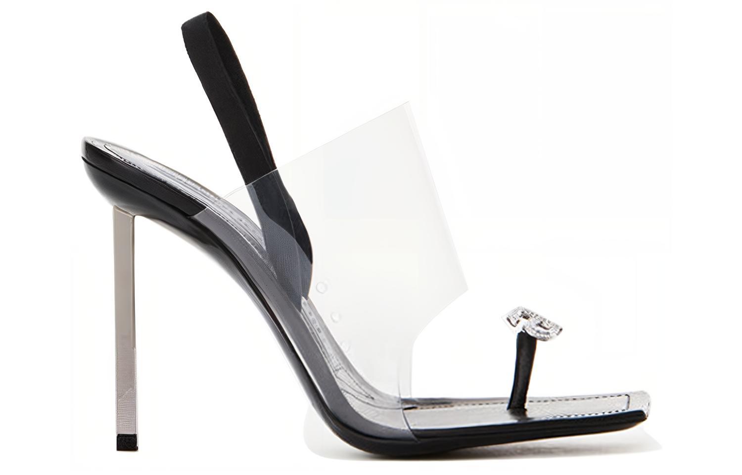 (W) Alexander Wang Kaia High Heel Shoes 'Crystal Logo Black' 圖 2