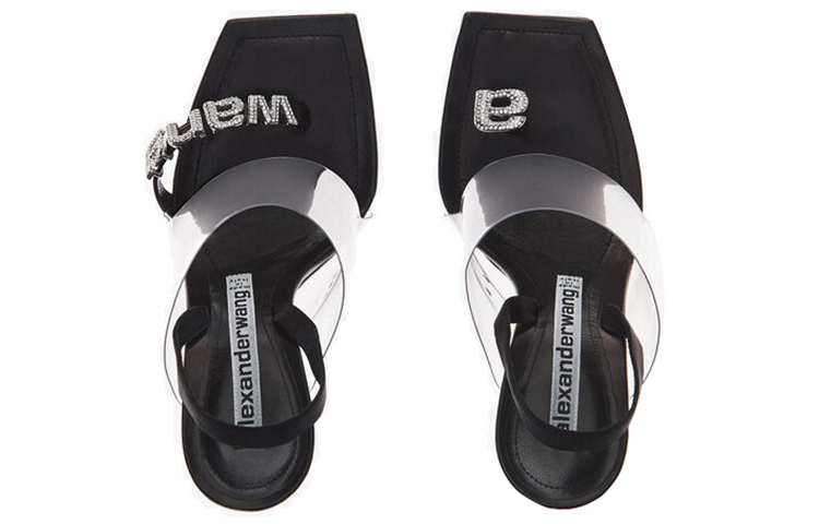 (W) Alexander Wang Kaia High Heel Shoes 'Crystal Logo Black' 圖 3