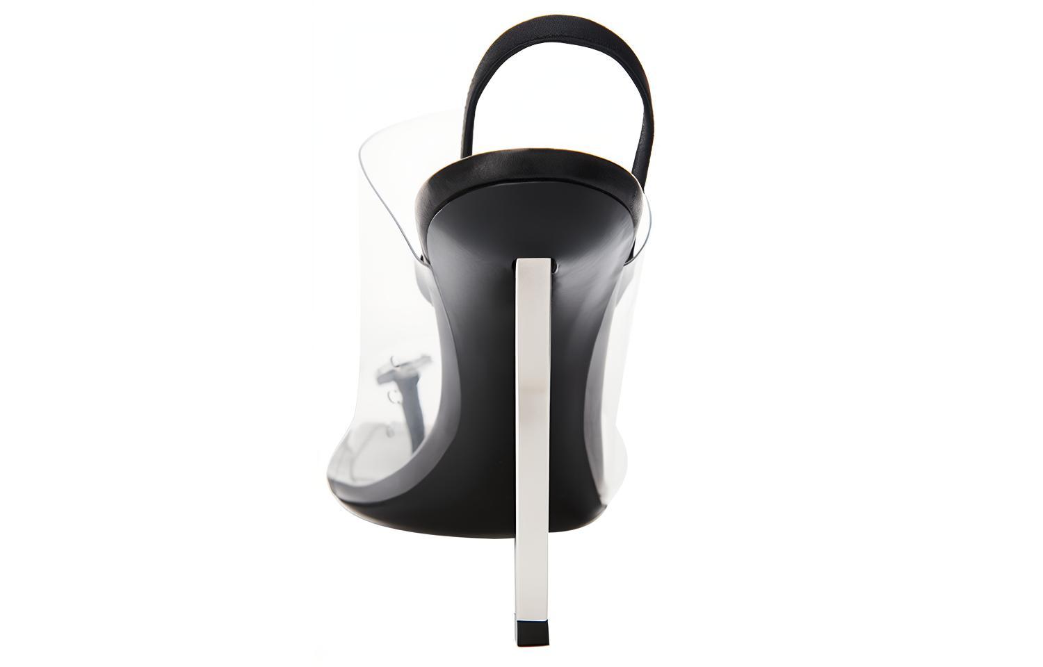 (W) Alexander Wang Kaia High Heel Shoes 'Crystal Logo Black' 圖 4