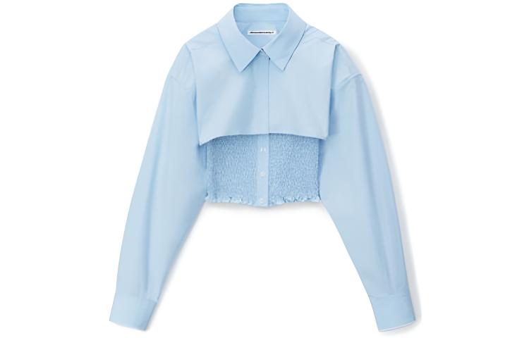 (Women) Alexander Wang Layered Buckle Strap Long Sleeve Shirt Women - Light Blue 4WC3231407-423