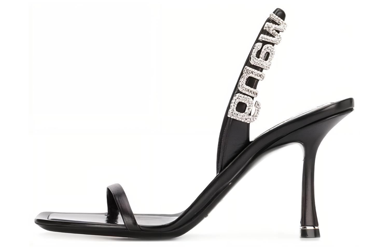 (Women) Alexander Wang Leather High-Heel Slip-On Fashion Slide 'Black' 30C120P072001