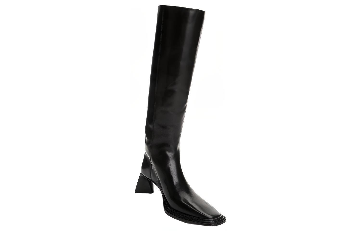 Lookbook (W) But Alexander Wang Kulit But Hitam Bertumit Tinggi Chunky' 30422B014001
