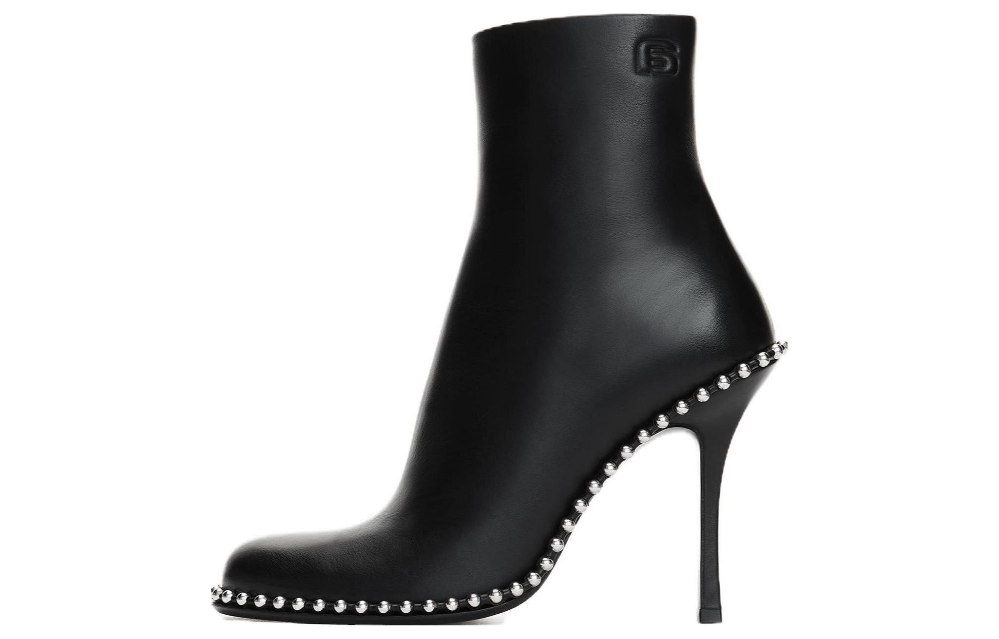 (Women) Alexander Wang Leather Pointed Toe Comfort Ankle Boots 'Black' 30423B018001